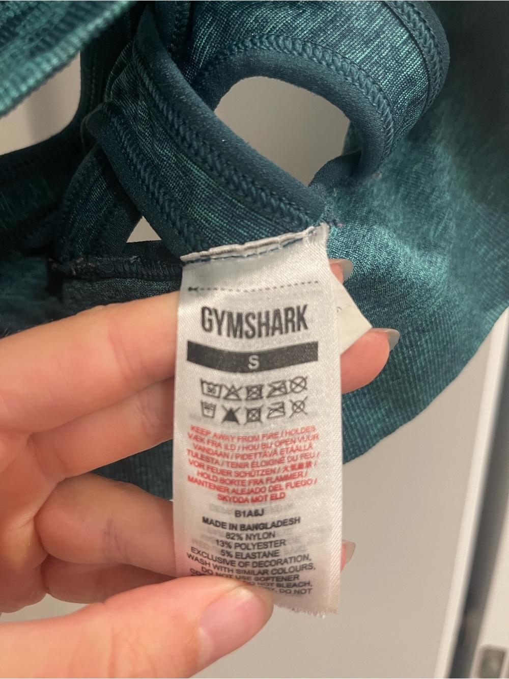 Gymshark Teal Patterned Sports Bra and Leggings Set - Picture 5 of 8